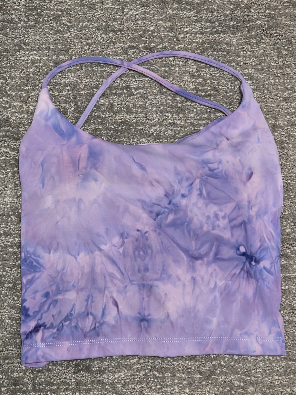 Purple Tie-Dye Strappy Women's Tank Top